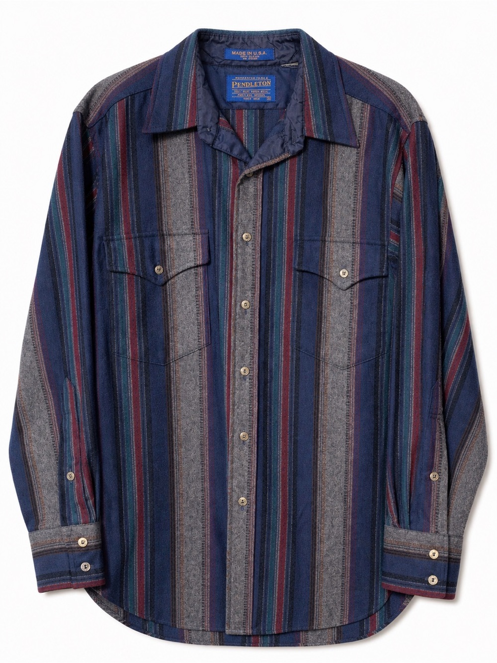 Vintage Pendleton Wool Shirt USA Striped Southwestern Button Down Medium